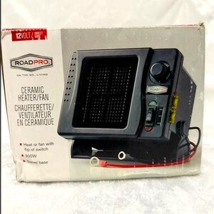 RoadPro Ceramic Heater/Fan - Black